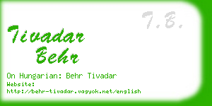 tivadar behr business card